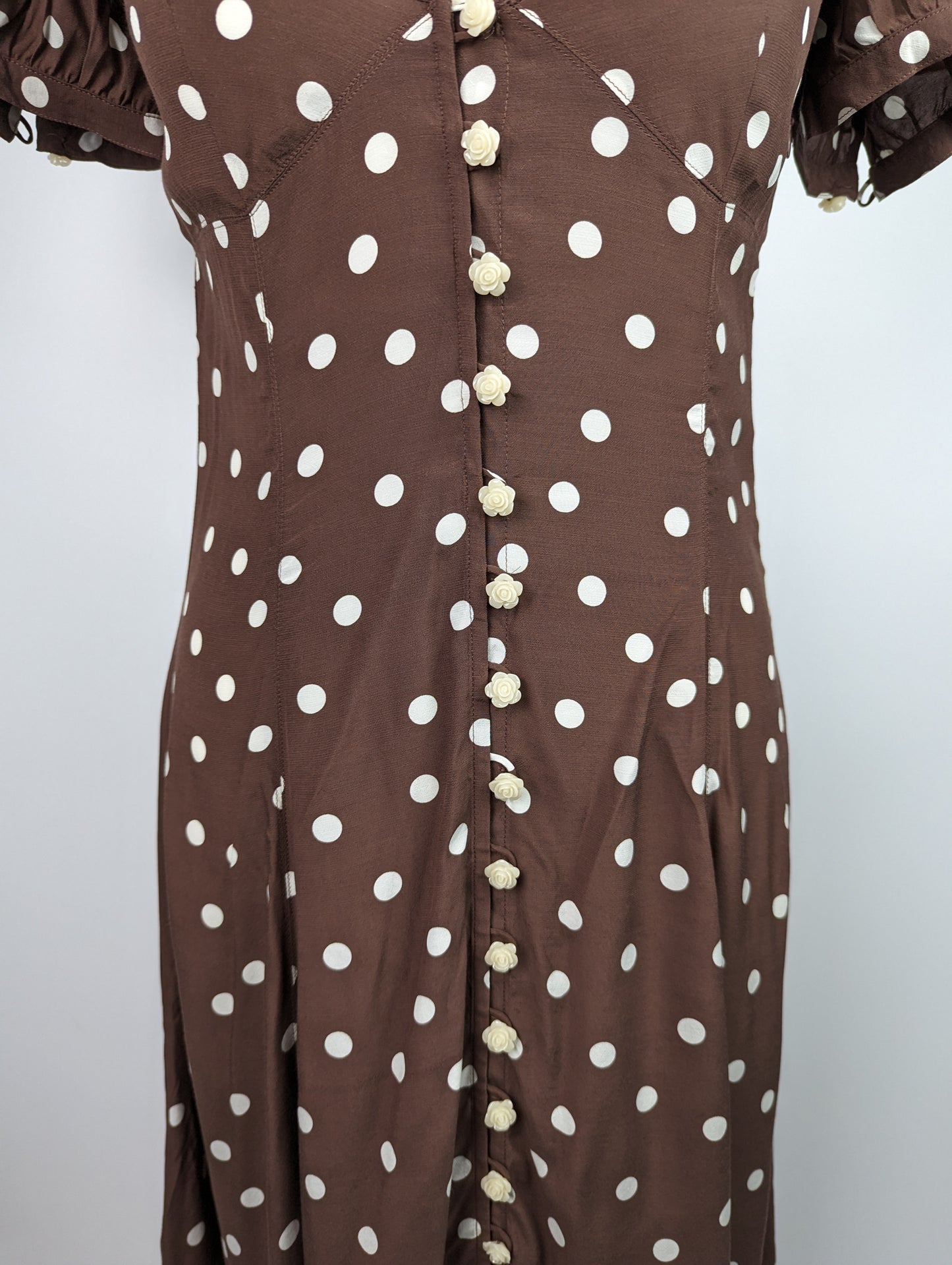 Polo Ralph Lauren Freda Short Sleeve Dress - Brown Polka